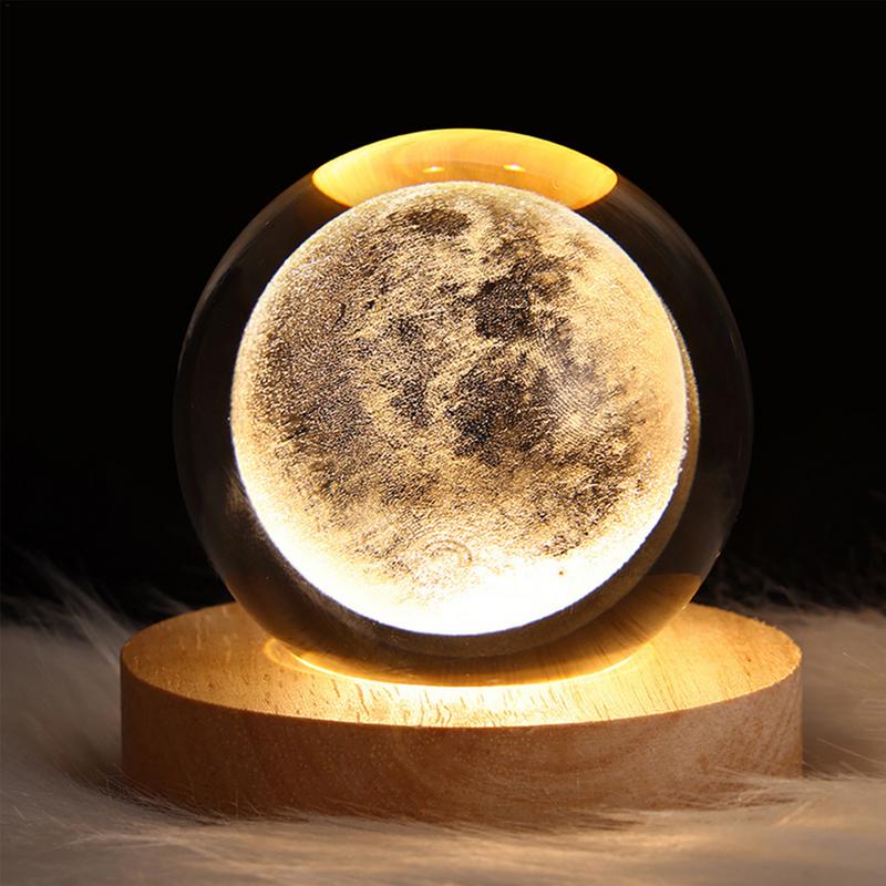 3D Crystal Moon Ball Table Lamp