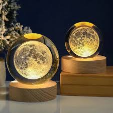 3D Crystal Moon Ball Table Lamp